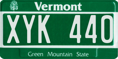 VT license plate XYK440