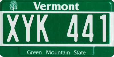 VT license plate XYK441