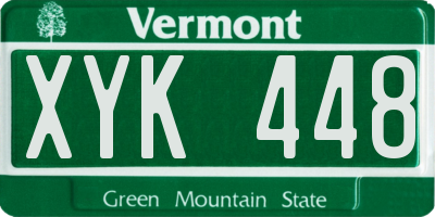 VT license plate XYK448
