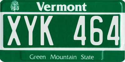 VT license plate XYK464