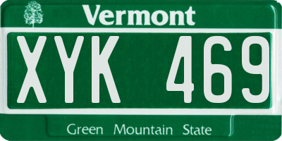 VT license plate XYK469