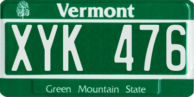 VT license plate XYK476