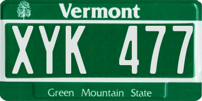 VT license plate XYK477