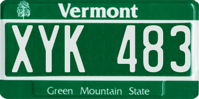 VT license plate XYK483