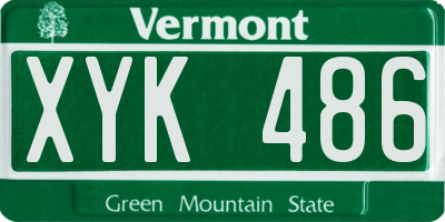VT license plate XYK486
