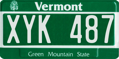 VT license plate XYK487