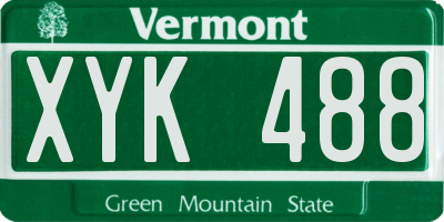 VT license plate XYK488