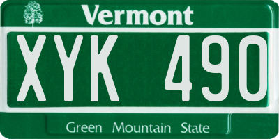 VT license plate XYK490