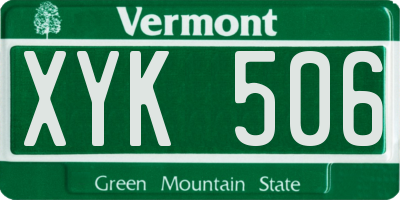 VT license plate XYK506