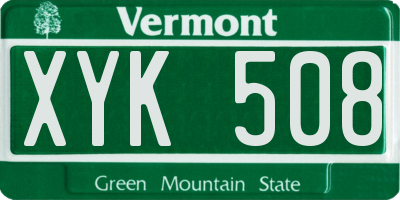 VT license plate XYK508