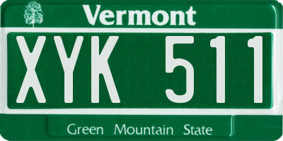 VT license plate XYK511