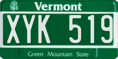 VT license plate XYK519