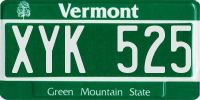 VT license plate XYK525