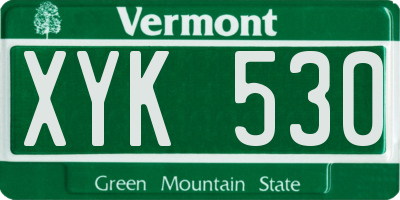VT license plate XYK530