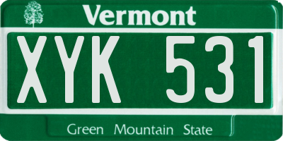 VT license plate XYK531