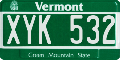 VT license plate XYK532