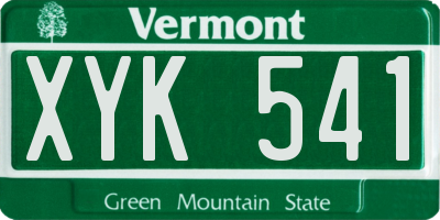 VT license plate XYK541