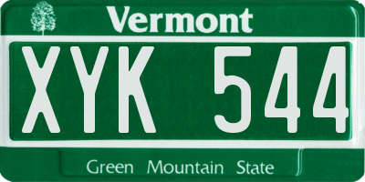 VT license plate XYK544