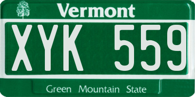 VT license plate XYK559