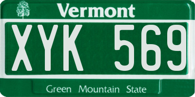 VT license plate XYK569