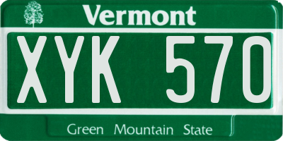 VT license plate XYK570