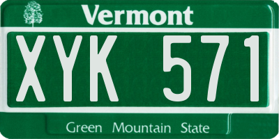 VT license plate XYK571