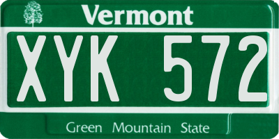 VT license plate XYK572