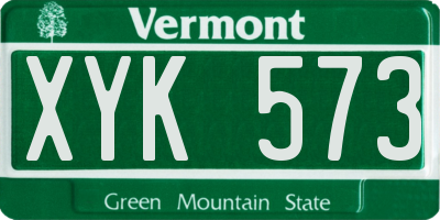 VT license plate XYK573