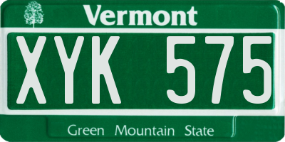 VT license plate XYK575