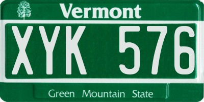 VT license plate XYK576