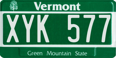 VT license plate XYK577