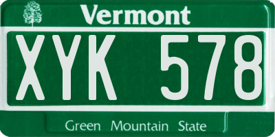 VT license plate XYK578