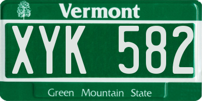 VT license plate XYK582