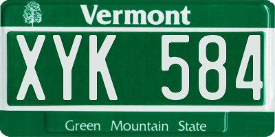 VT license plate XYK584