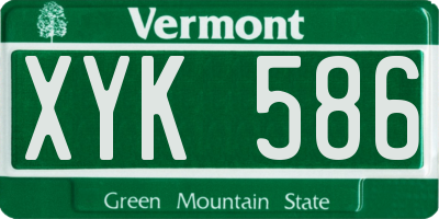 VT license plate XYK586