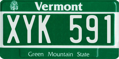 VT license plate XYK591