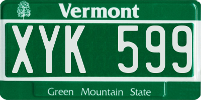 VT license plate XYK599
