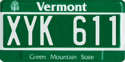 VT license plate XYK611