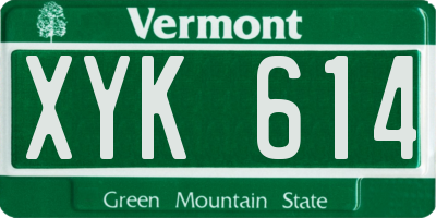 VT license plate XYK614