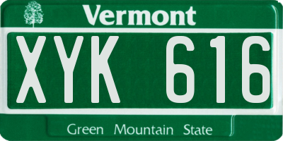 VT license plate XYK616