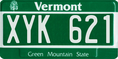 VT license plate XYK621