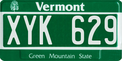 VT license plate XYK629