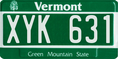 VT license plate XYK631