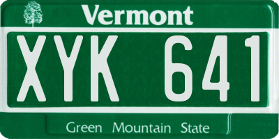 VT license plate XYK641