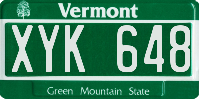 VT license plate XYK648