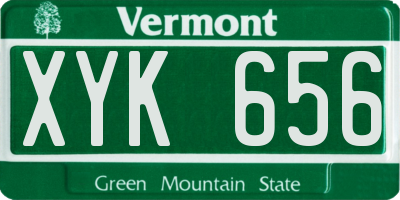 VT license plate XYK656