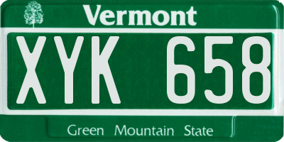 VT license plate XYK658