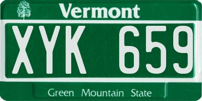 VT license plate XYK659