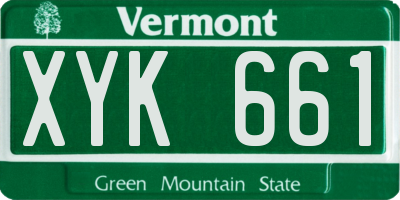 VT license plate XYK661