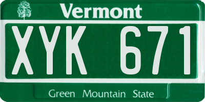 VT license plate XYK671